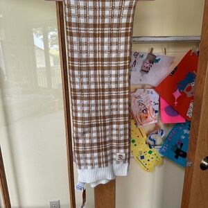 Timberland Tan and White Plaid Scarf